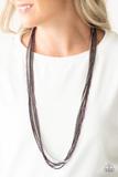 Load image into Gallery viewer, Colorful Calamity - Purple Chains - Mismatched Gunmetal and Silver - Necklace
