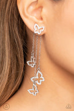 Load image into Gallery viewer, Boisterous Butterflies Silver Jacket Earrings
