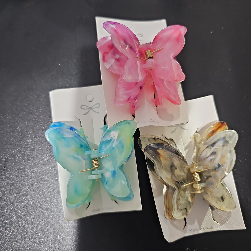 3 butterfly clips