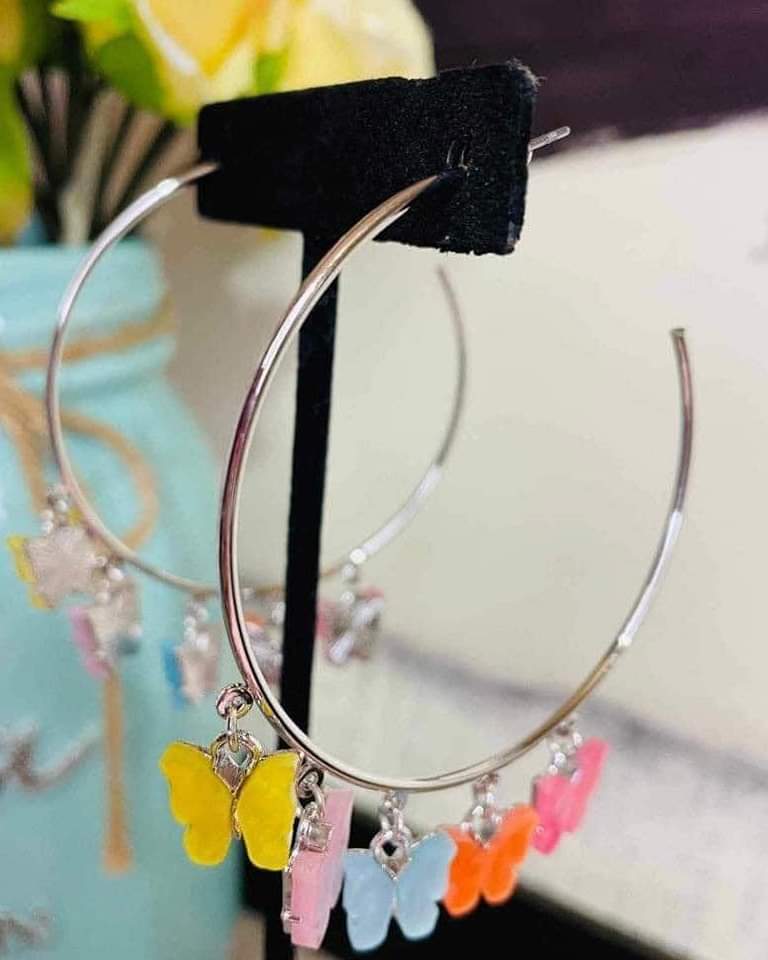 Bemusing Butterflies Hoop Earrings