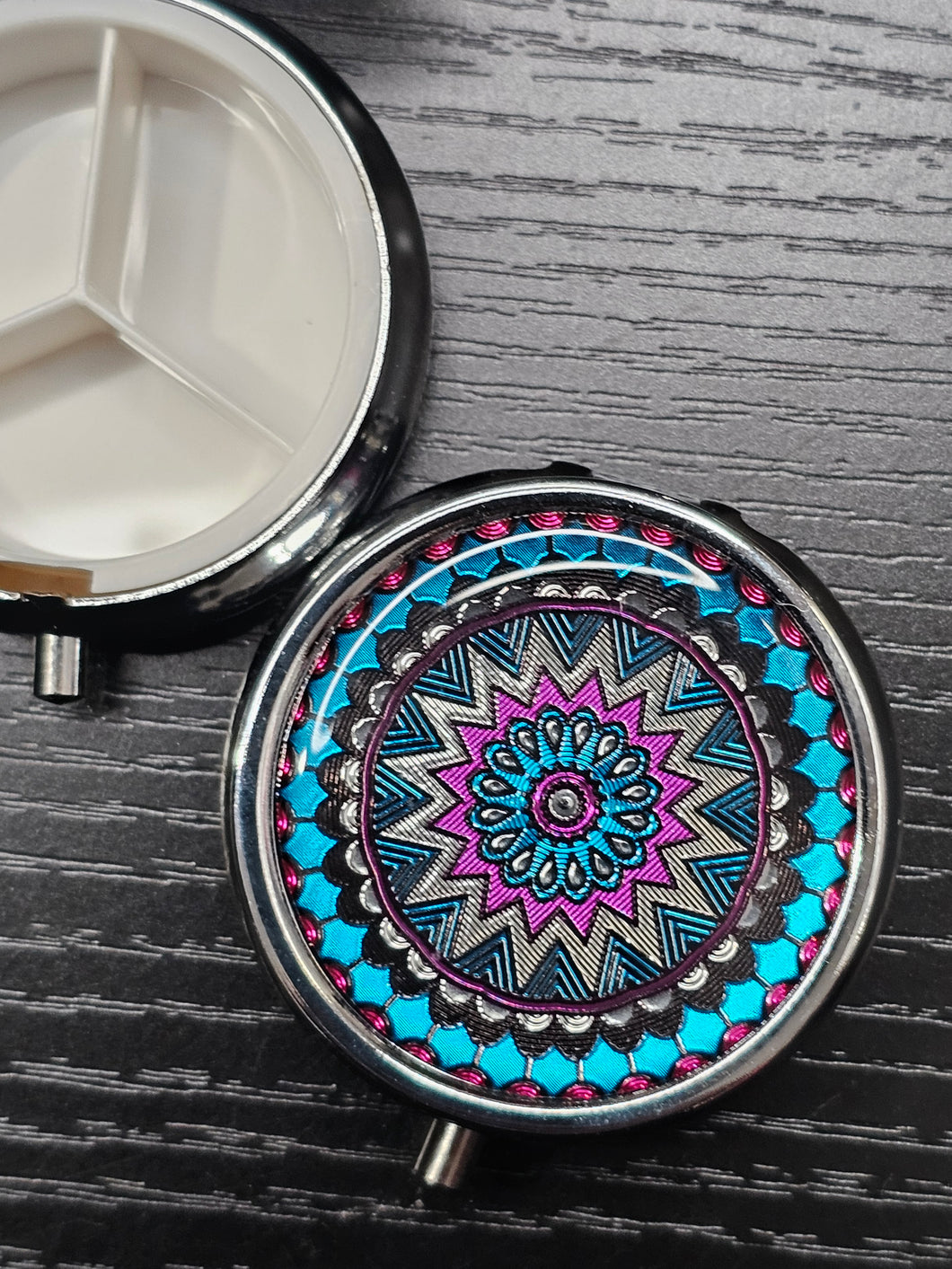 Blue Mandala Pill Box