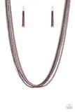 Load image into Gallery viewer, Colorful Calamity - Red Chains - Mismatched Gunmetal and Silver - Necklace
