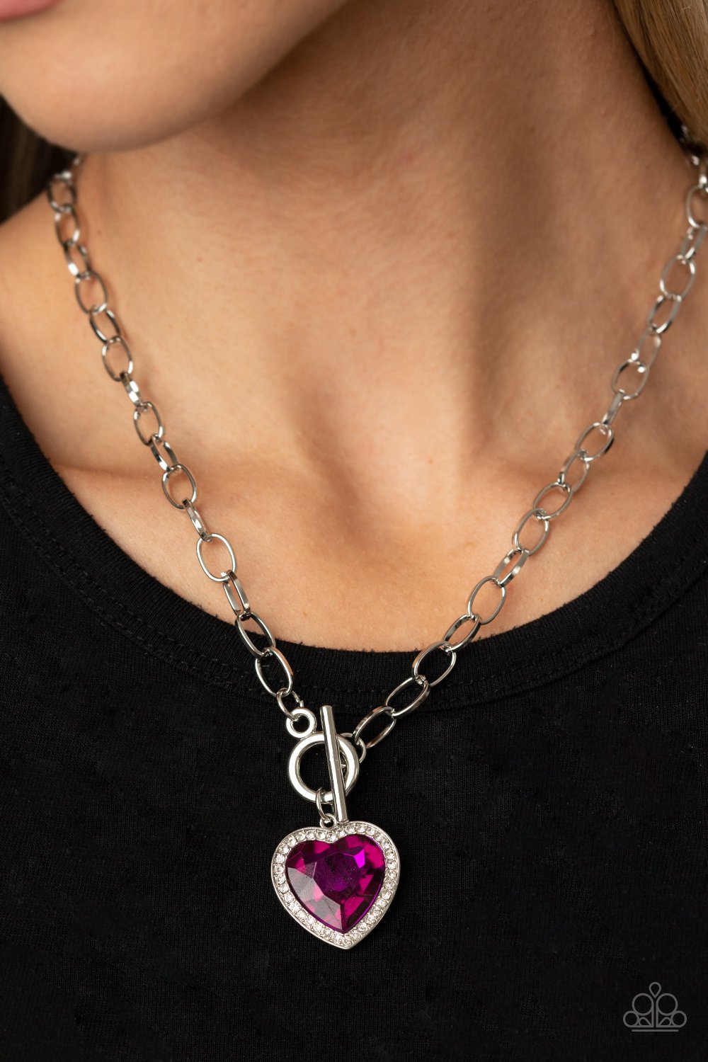 Check Your Heart Rate - Pink Gem - Necklace