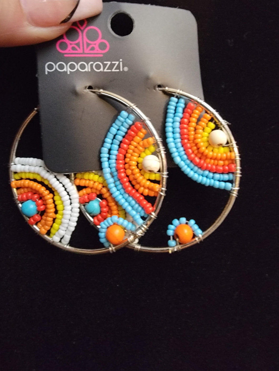 Rainbow horizon multi hoop earrings