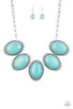 Load image into Gallery viewer, Prairie Goddess - Blue Turquoise Stone - Necklace &amp; Earrings
