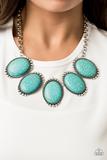 Load image into Gallery viewer, Prairie Goddess - Blue Turquoise Stone - Necklace &amp; Earrings
