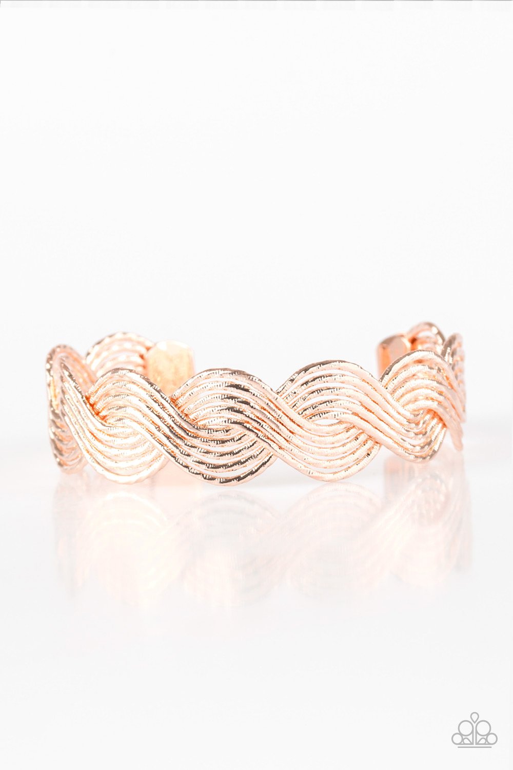 Braided Brilliance - Gold - Cuff Bracelet