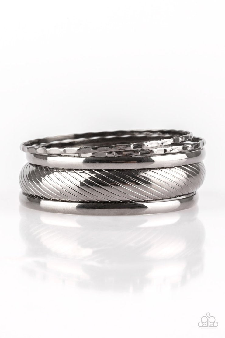 Boss of Boho - Black/Gunmetal - Bangle Bracelet