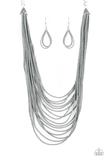 Gray Seed Beads Necklace & Earrings