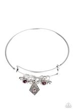 Treasure Charms - Purple Rhinestone Charm Bracelet - Paparazzi