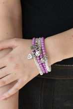 Load image into Gallery viewer, Colorfully Cupid - Purple ♥ Bracelet
