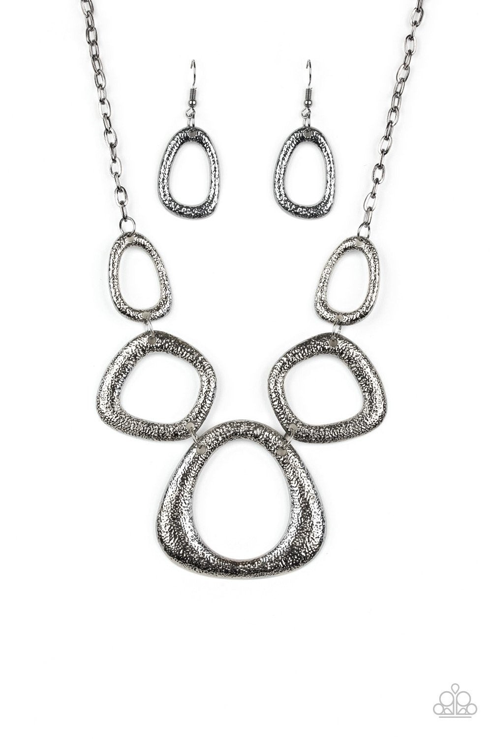 Backstreet Bandit - Black Gunmetal Necklace- Paparazzi Accessories