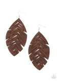 I Want To Fly - Brown Leather Earrings