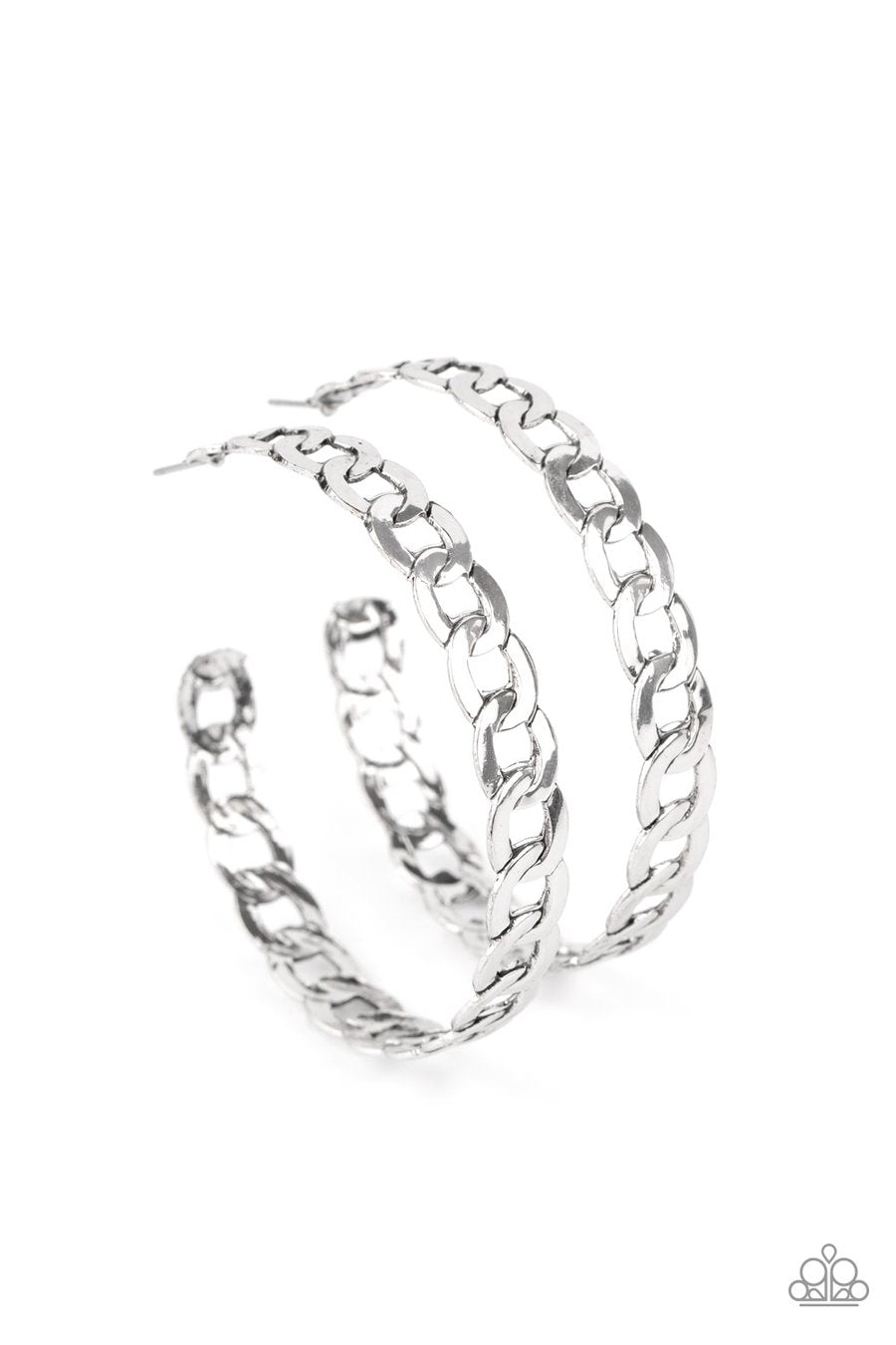 Climate CHAINge - Silver Hoop Earrings