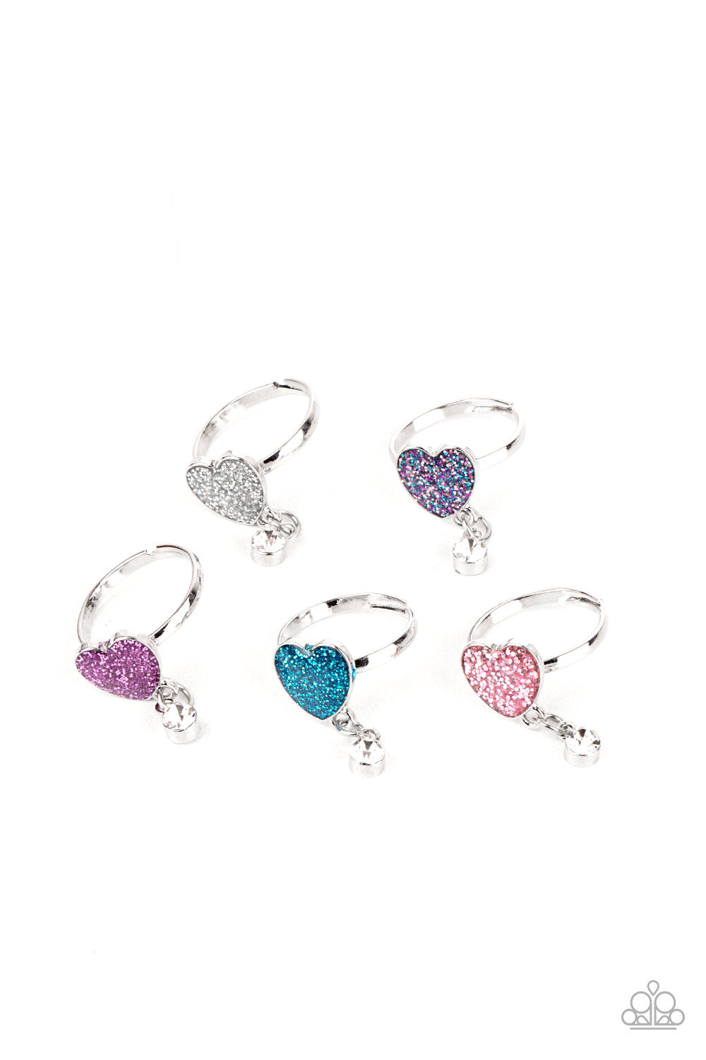 Starlet Shimmer Glitter Heart Ring Set