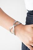 Load image into Gallery viewer, Infinitely Iridescent - Silver - Hammered Shimmer - Cuff Bracelet
