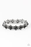 Strut Your Stuff - Black - Ornate Silver Stretchy Bracelet