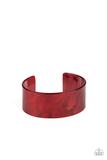 Glaze Over - RED - Acrylic Cuff - Bracelet