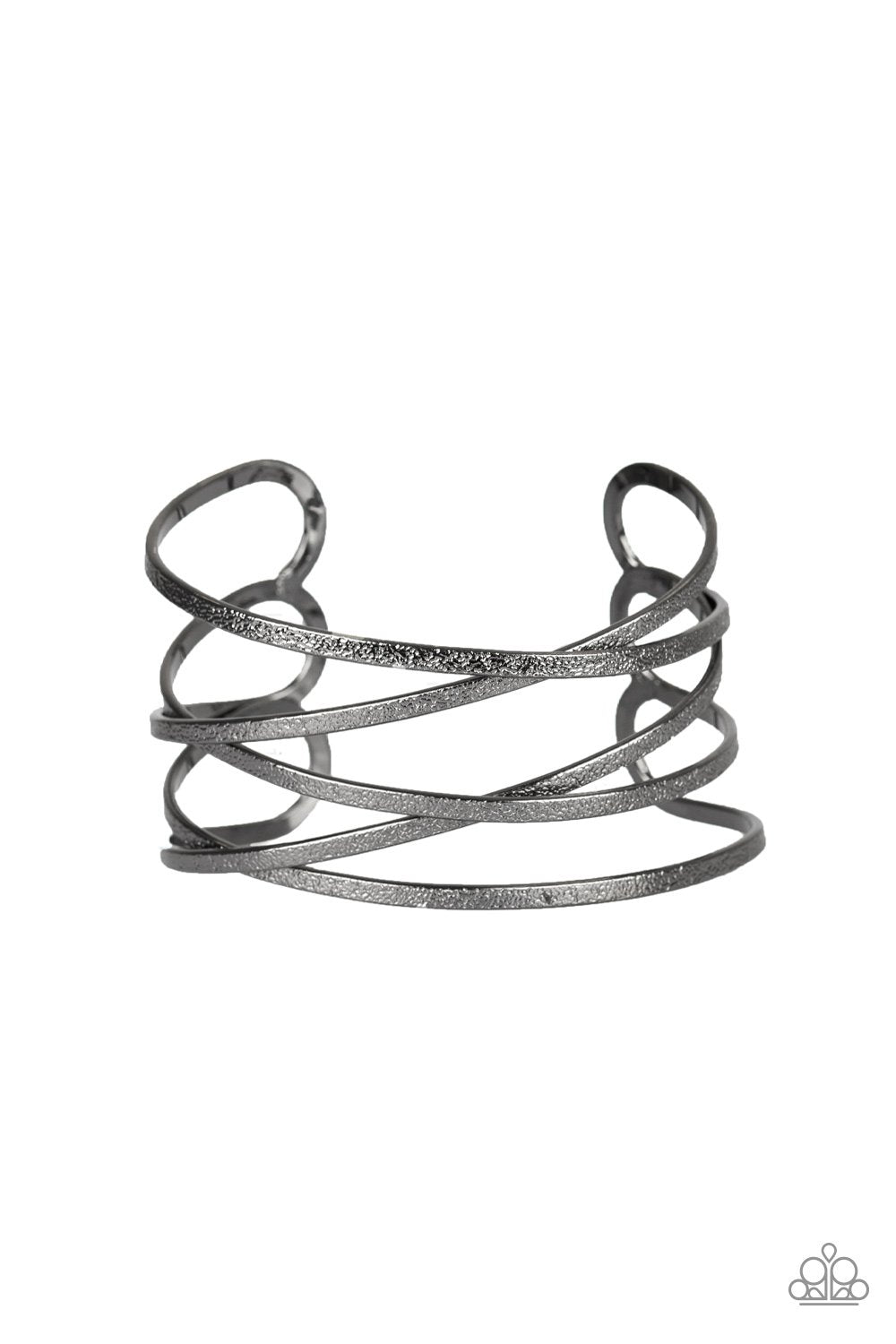 Karmic Connection - Black - Hammered Cuff Bracelet