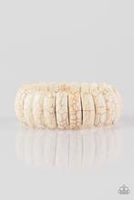 Peacefully Primal- White Bracelet- Paparazzi Accessories