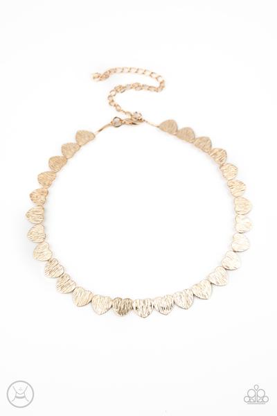 Paparazzi Playing HEART To Get Gold Choker Necklace