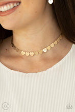 Load image into Gallery viewer, Paparazzi Playing HEART To Get Gold Choker Necklace
