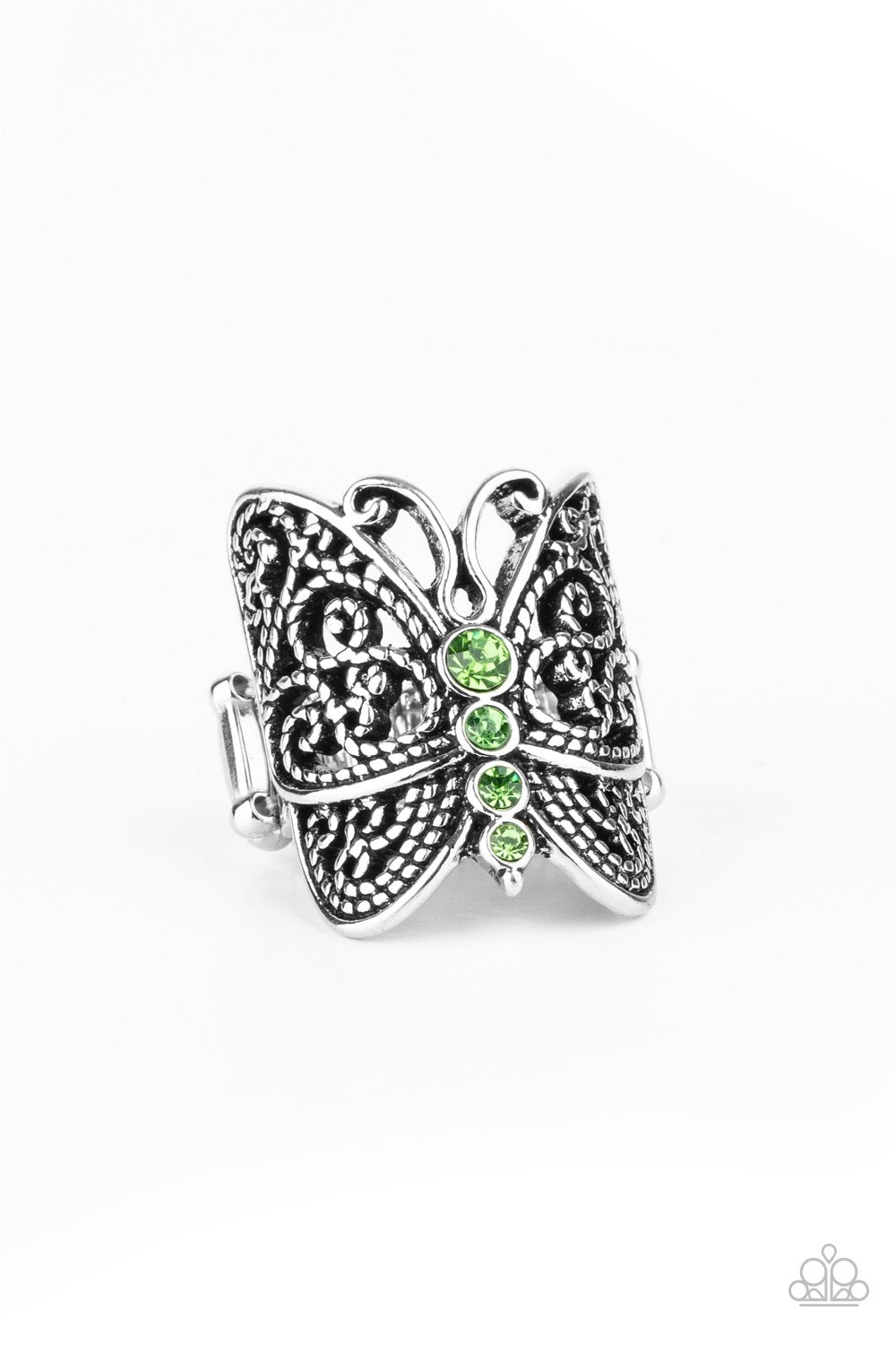 Butterfly Bling - green - Paparazzi ring