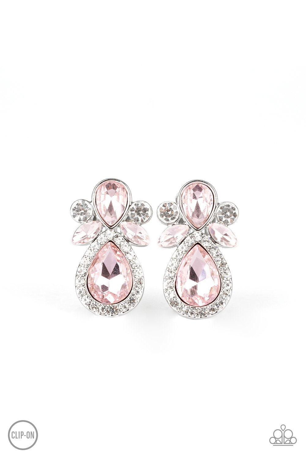 Celebrity Crowd - pink - Paparazzi CLIP ON earrings