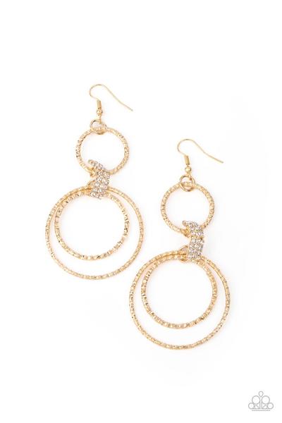 Getting Hitched - gold - Paparazzi earrings