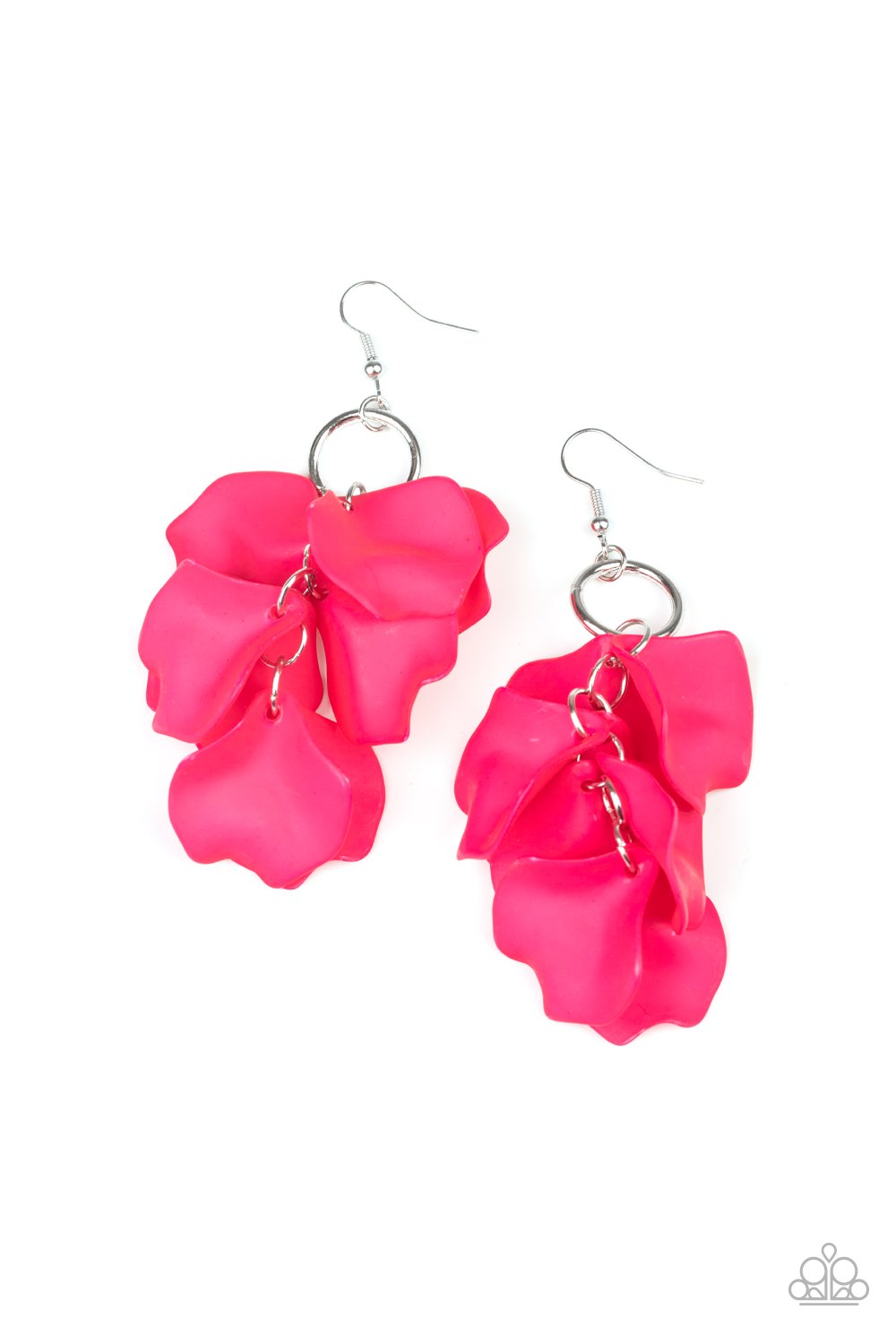 GLASS GARDENS - PAPARAZZI - PINK ACRYLIC PETAL EARRINGS