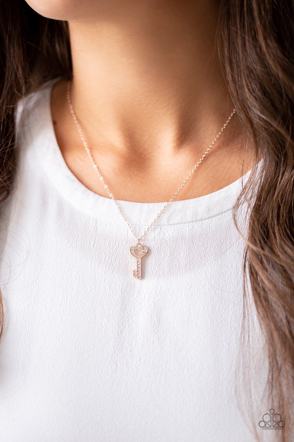 Lock Up Your Valuables - rose gold - Paparazzi necklace