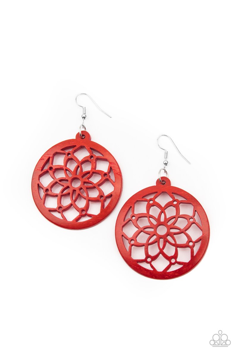 Mandala Meadow Red Paparazzi Earrings