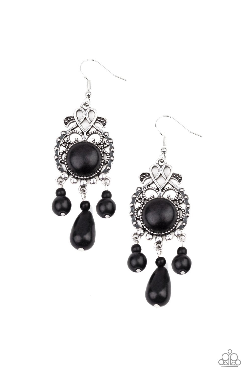 Stone Bliss - black - Paparazzi earrings