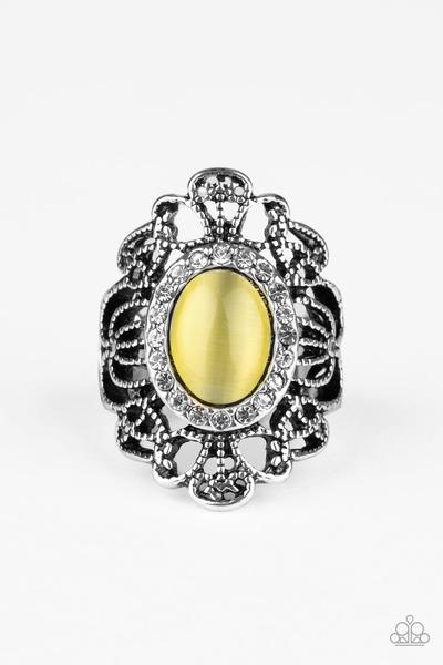 Dashingly Dewy - yellow - Paparazzi ring