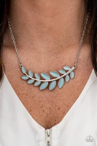 Frosted Foliage - blue - Paparazzi necklace