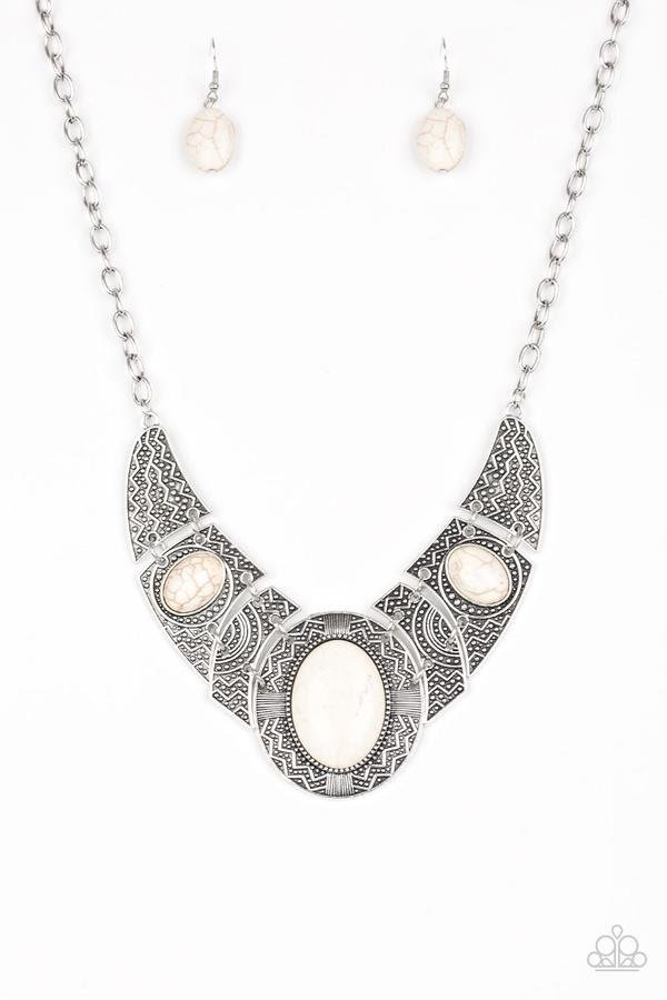 Leave Your Landmark White Necklace- Paparazzi Accessories