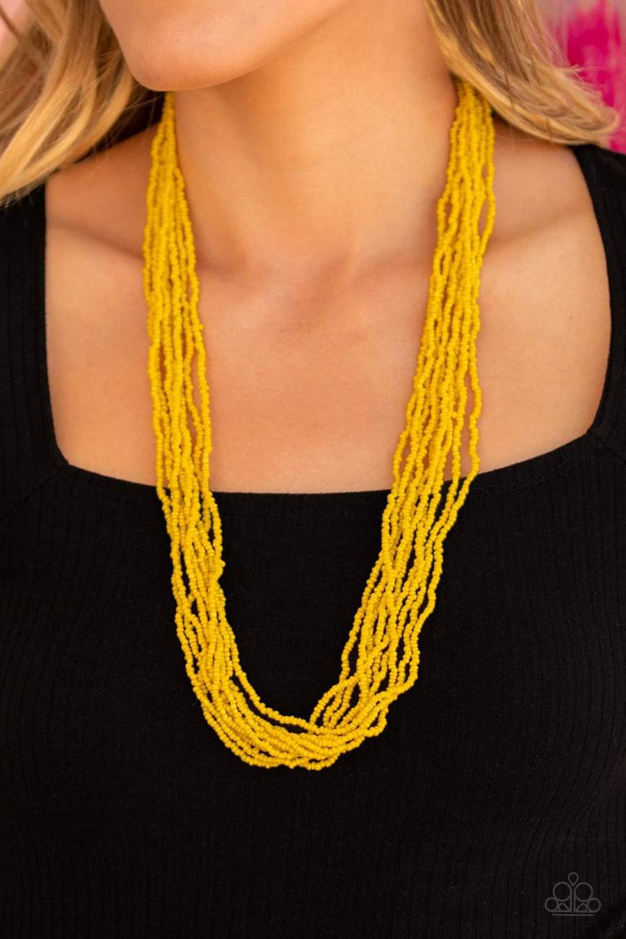 Congo Colada - Yellow Seed Beads Necklace