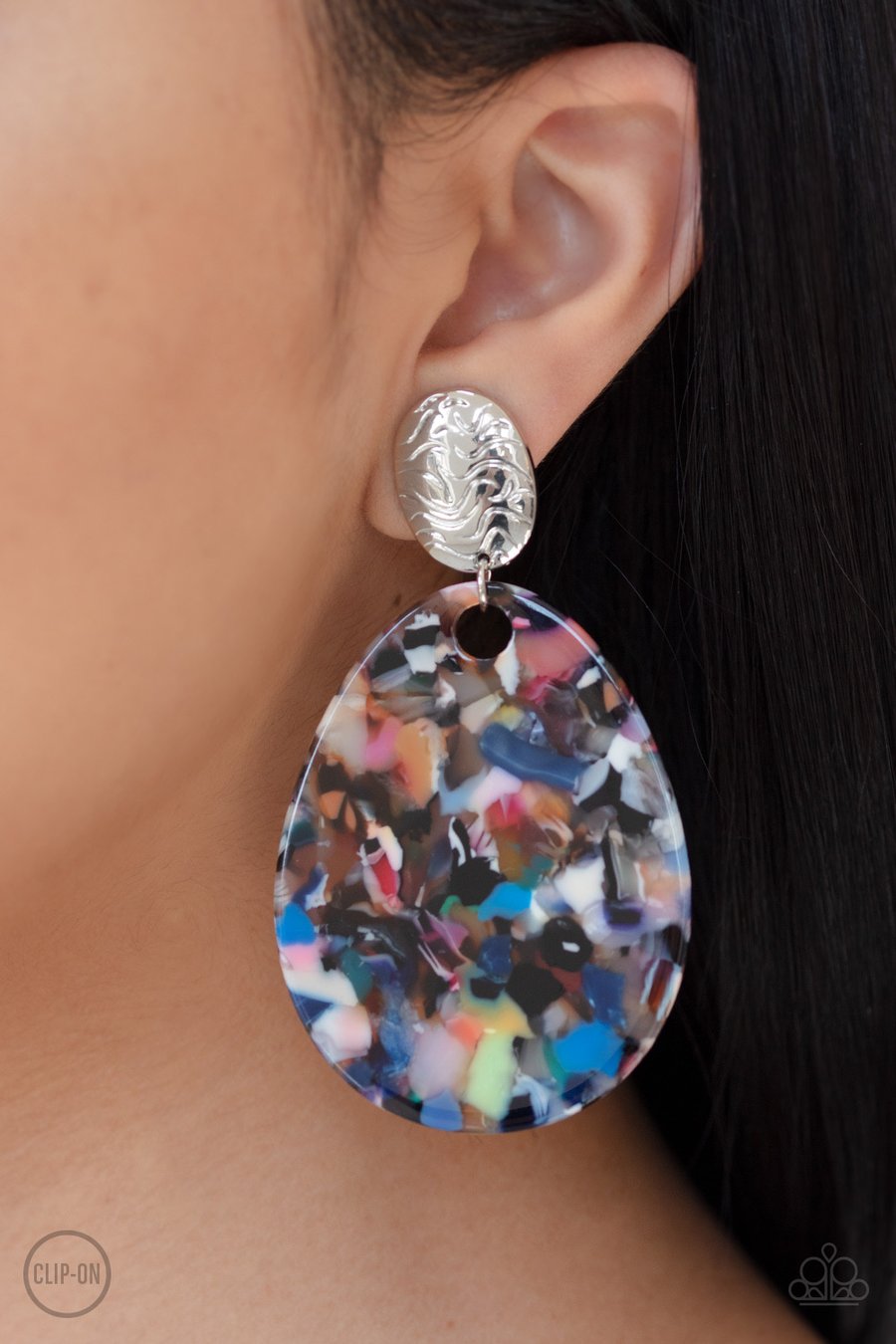 Confetti Collage Multi Clip-On Earrings