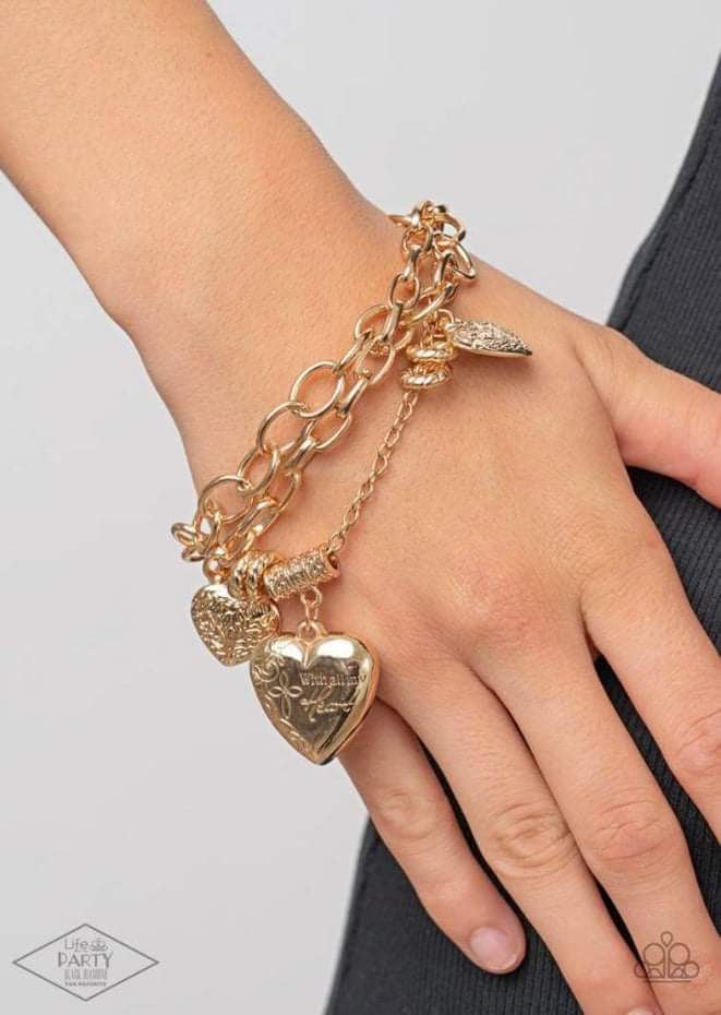 Black Diamond Gold Heart Bracelet